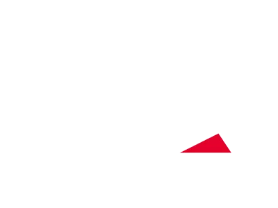 Weißes „Mountains & Lakes“-Logo mit einem stilisierten Bergumriss oben, einem roten Dreieck unten rechts und dem Schriftzug „Nassfeld-Pressegger See, Lesachtal, Weissensee“ darunter. – SquadTwenty Werbeagentur Kärnten
